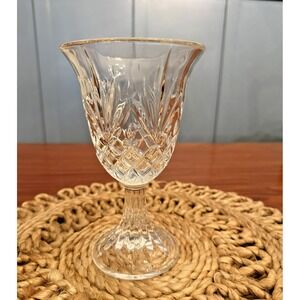 St. George Goblet Chalice 24% Lead Crystal Hurricane Lamp Vintage Pineapple